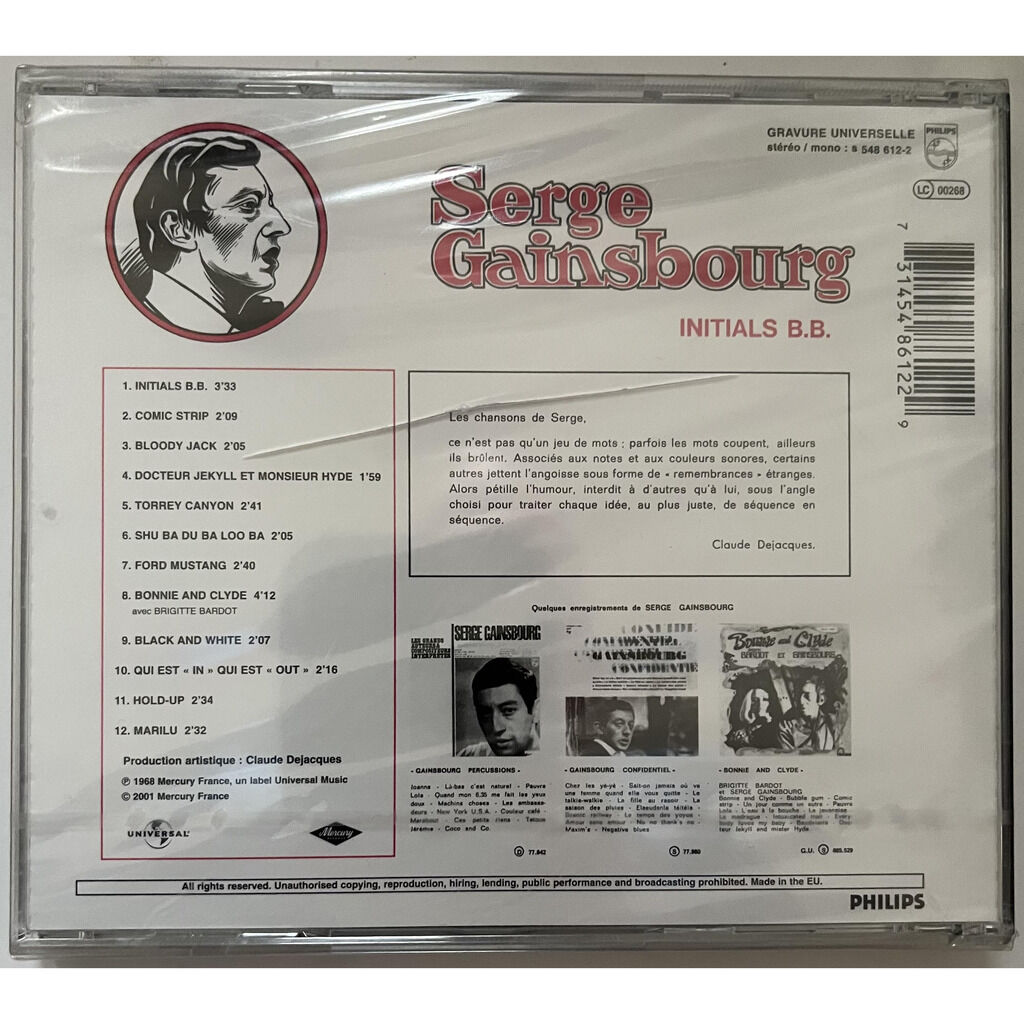  Serge Gainsbourg  -  initials b.b. 