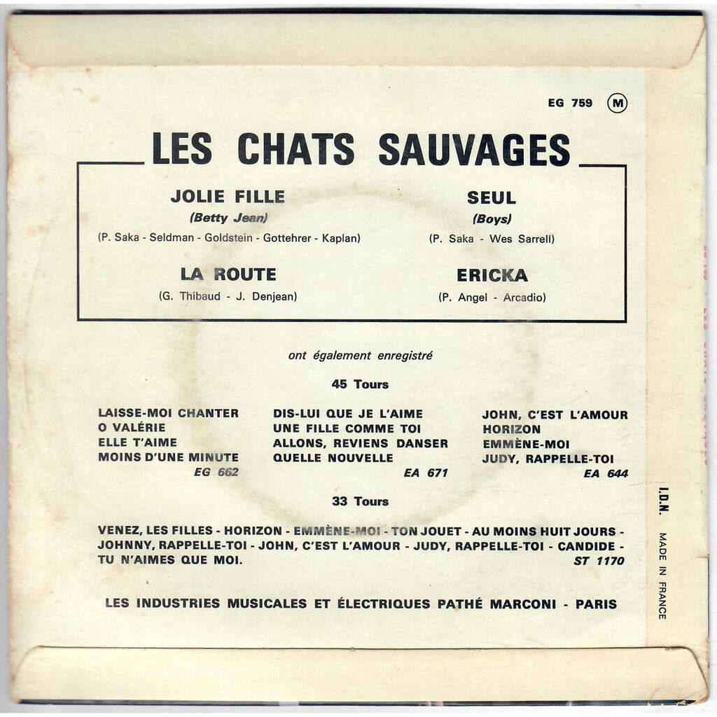  Les Chats Sauvages  -  jolie fille 