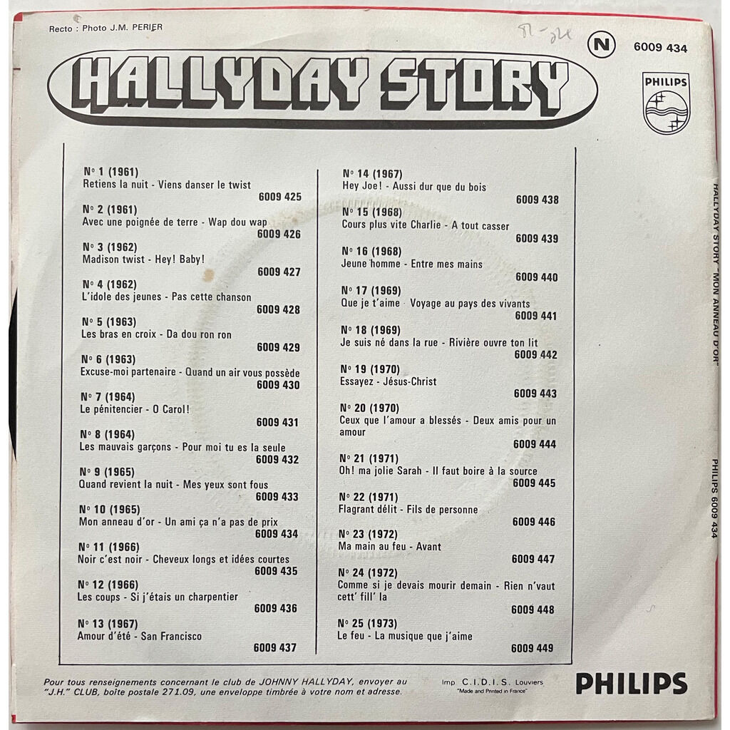  Johnny Hallyday  -  hallyday story 10 - 1974 - mon anneau d'or 