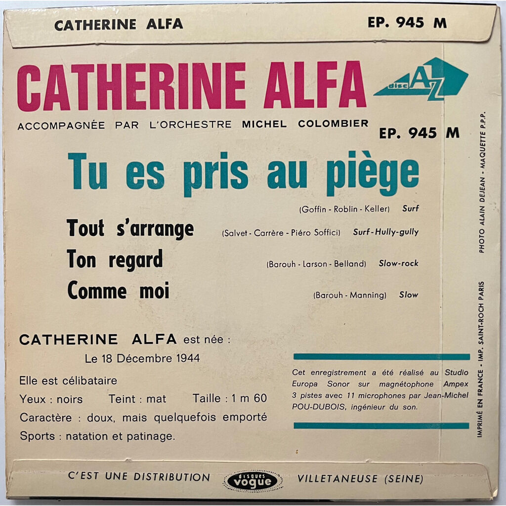  Catherine Alfa  -  tu es pris au piège 