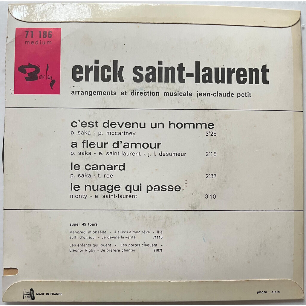  Erick Saint-Laurent  -  c'est devenu un homme 