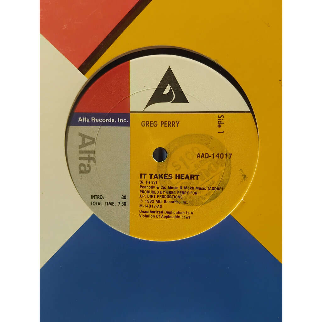  GREG PERRY  -  it takes heart 