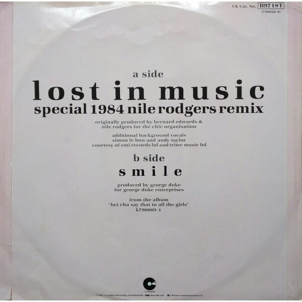  SISTER SLEDGE  -  lost in music / smile 