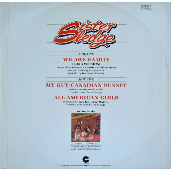  SISTER SLEDGE  -  we are family ( 1984 remix ) / all american girls 