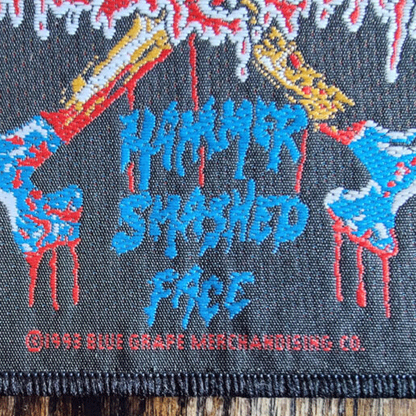  cannibal corpse  -  hammer smashed face 1993 official vintage patch blue grape merchandising 