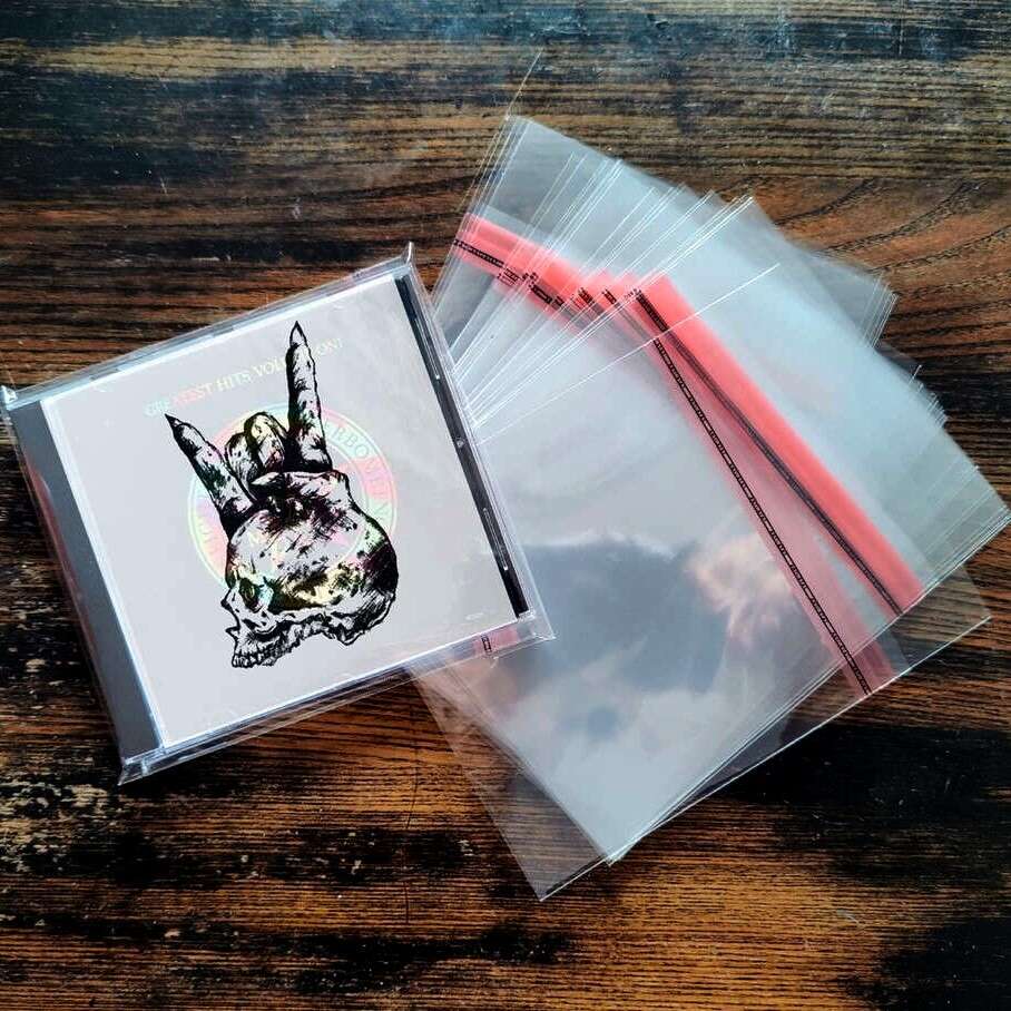  Lot de 100 Pochettes de protection extérieures Cd et Digipack  -  pour boitier cd et digipack avec rabat refermable 