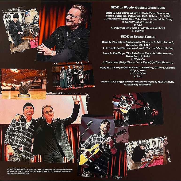  U2  -  woody guthrie prize 2025 -yellow vinyl 