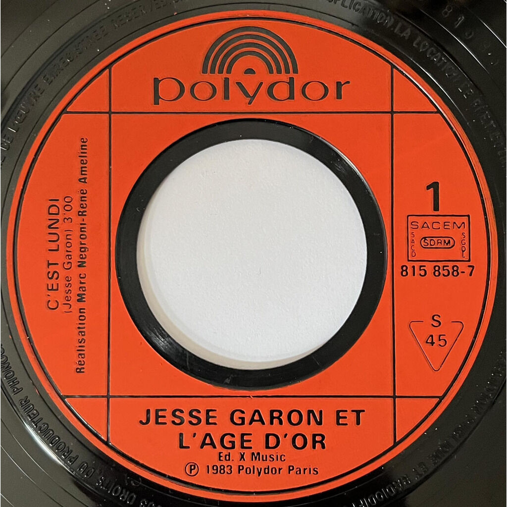  Jesse Garon Et L'Age D'Or  -  c'est lundi / boy bop boogie 