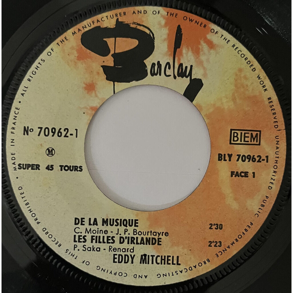  Eddy Mitchell  -  de la musique 