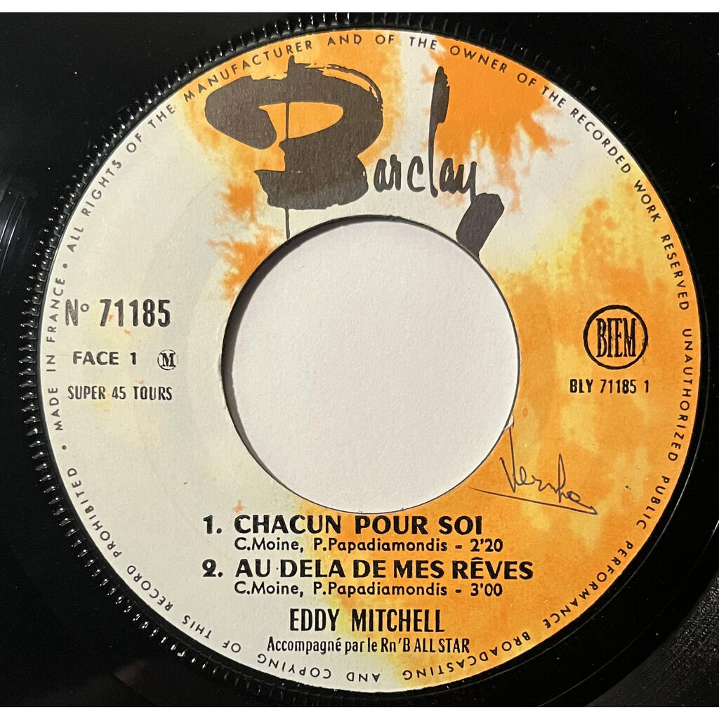  Eddy Mitchell  -  chacun pour soi 