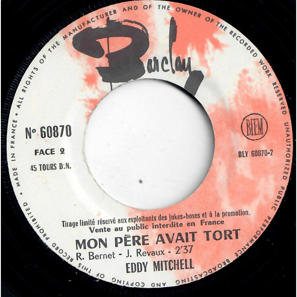  Eddy Mitchell  -  le debut de la fin 
