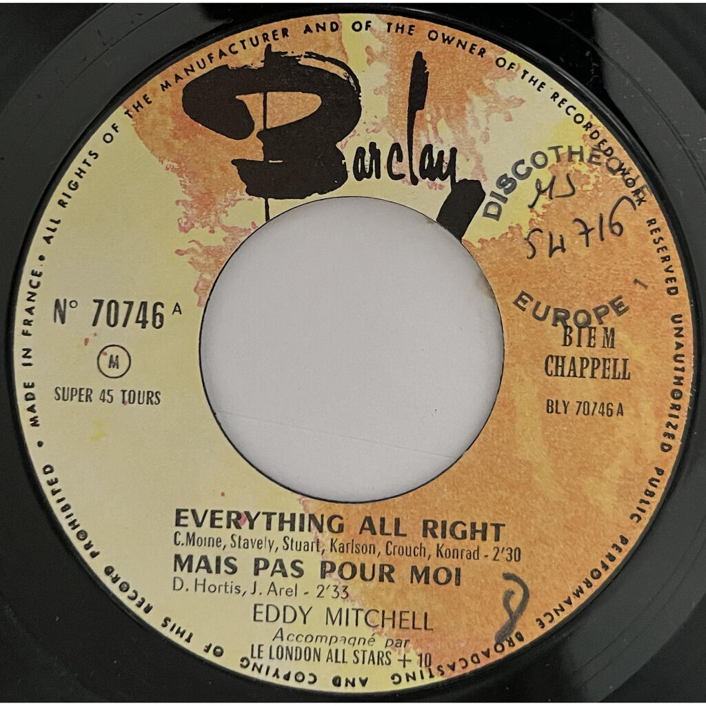  Eddy Mitchell  -  everything all right 