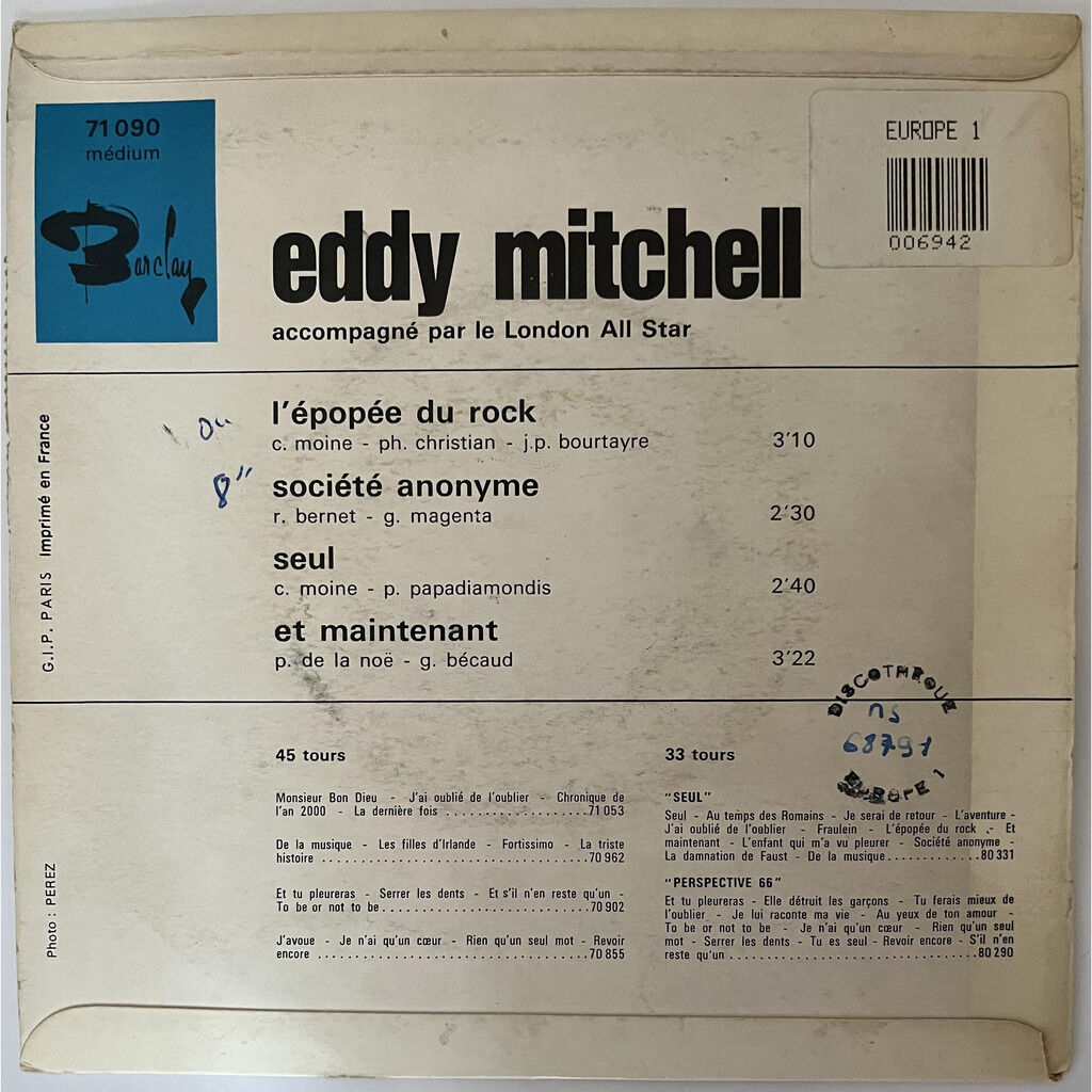  Eddy Mitchell Accompagné Par London All Star  -  l'épopée du rock 