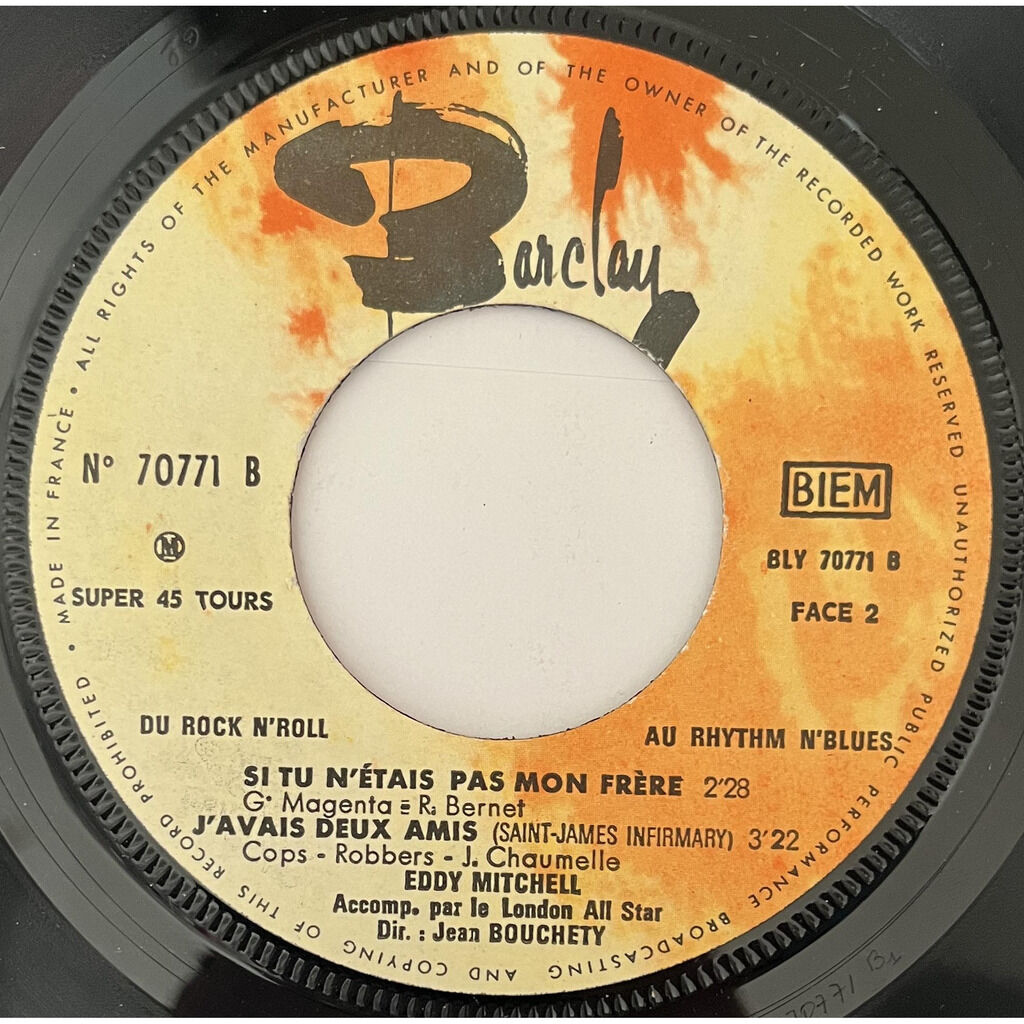  Eddy Mitchell Accompagné Par London All Star  -  j'ai perdu mon amour 