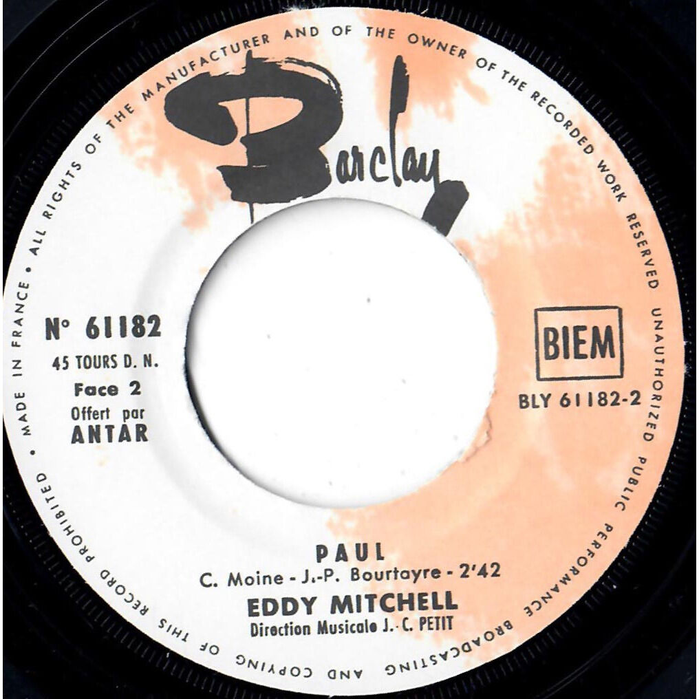  Eddy Mitchell  -  miss caroline / paul 