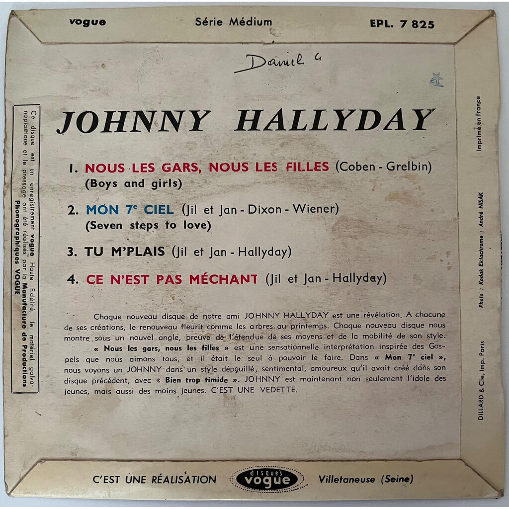  Johnny Hallyday  -  nous les gars nous les filles 