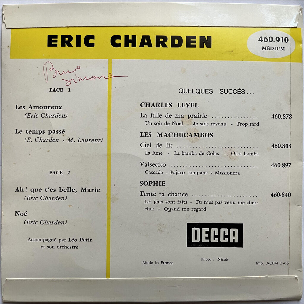  Eric Charden  -  les amoureux 