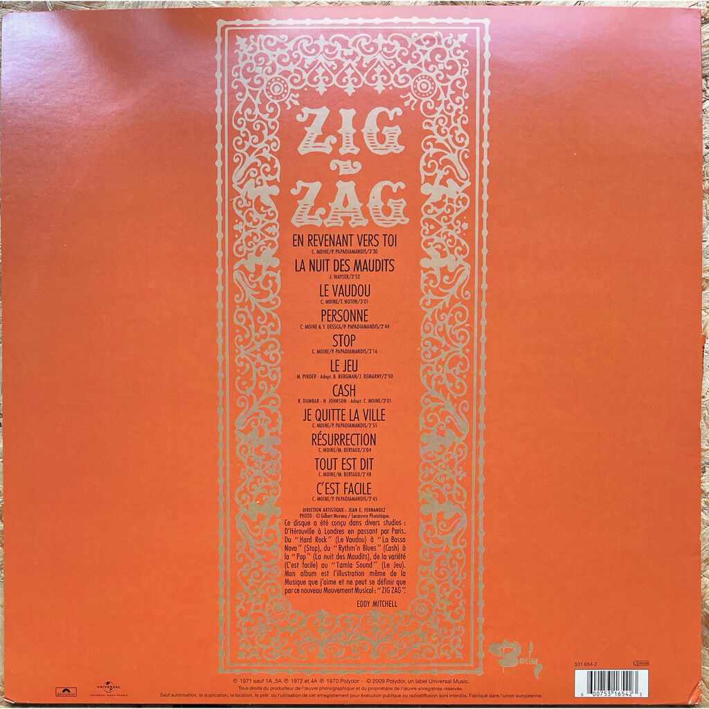  Eddy Mitchell  -  zig-zag 