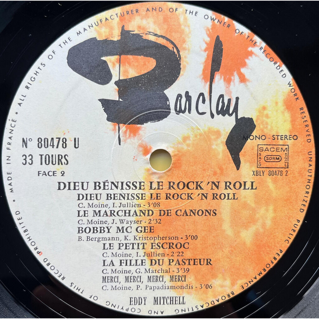  Eddy Mitchell  -  dieu bénisse le rock'n roll 