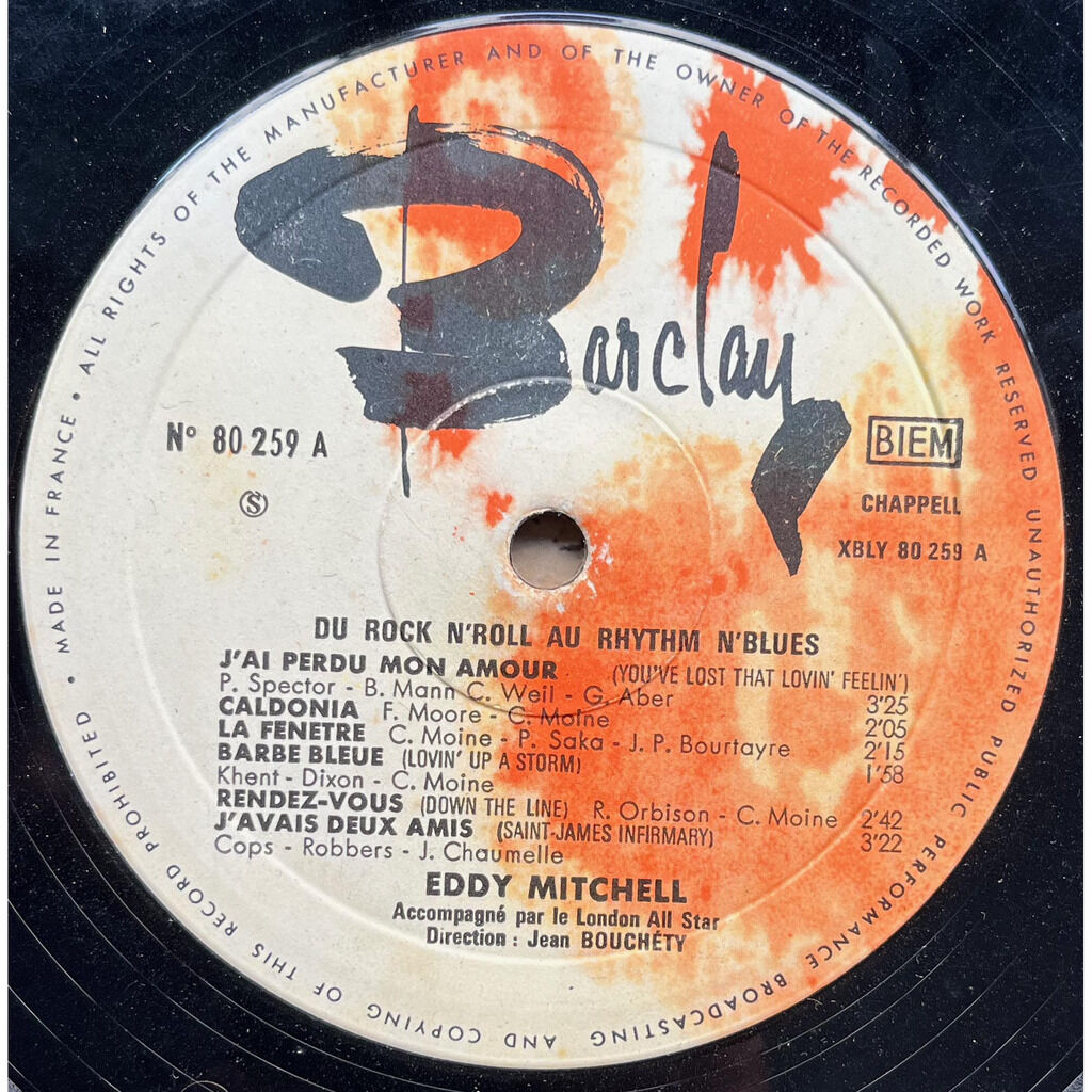  Eddy Mitchell Accompagné Par London All Star  -  du rock n'roll au rhythm n'blues 
