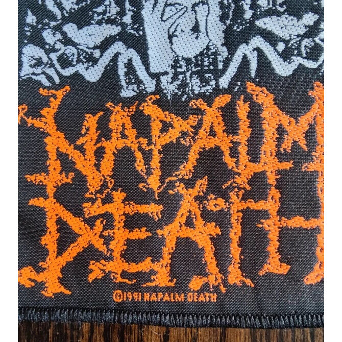  napalm death  -  from enslavement to obliteration vintage patch 1991 