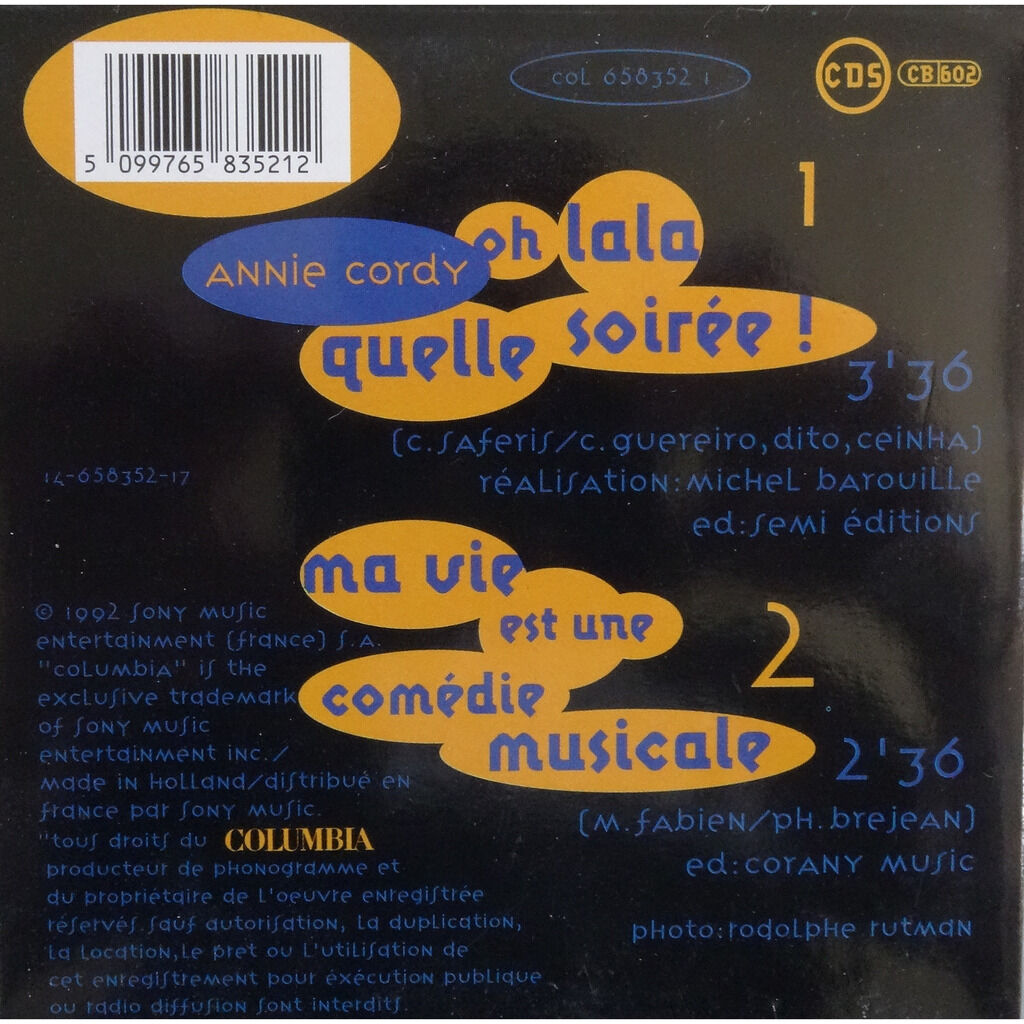  ANNIE CORDY  -  oh lala quelle soirée 