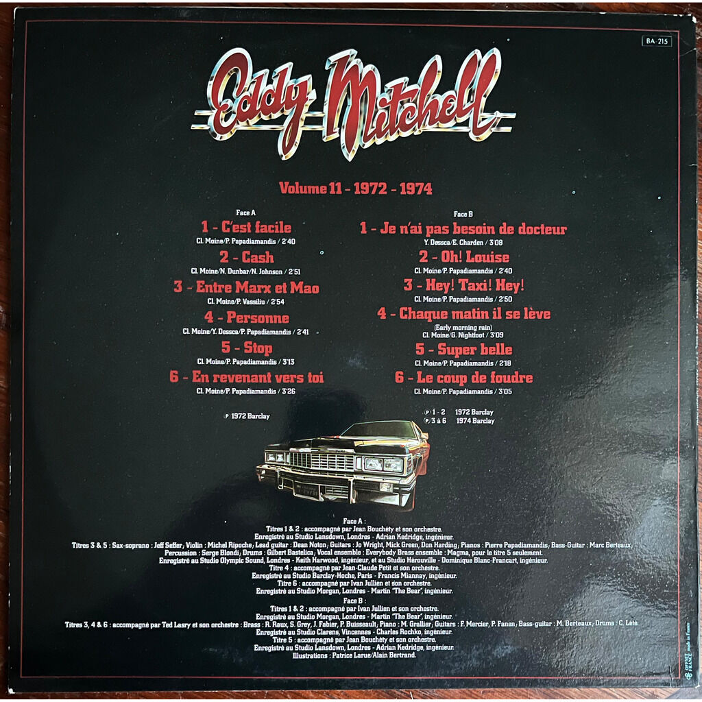  Eddy Mitchell  -  volume 11 - 1972/1974 - c'est facile 