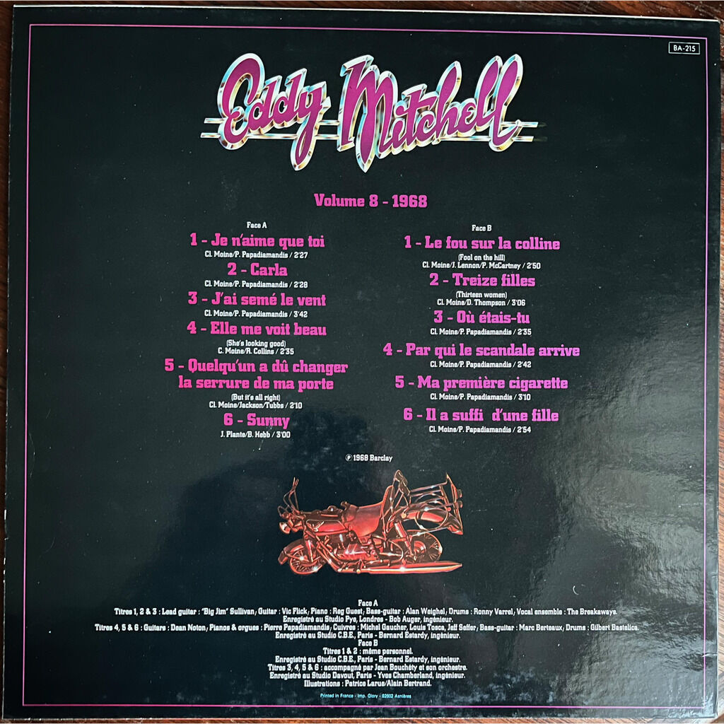  Eddy Mitchell  -  volume 8 - 1968 - je n'aime que toi 