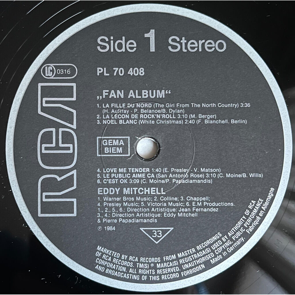  Eddy Mitchell  -  fan album 