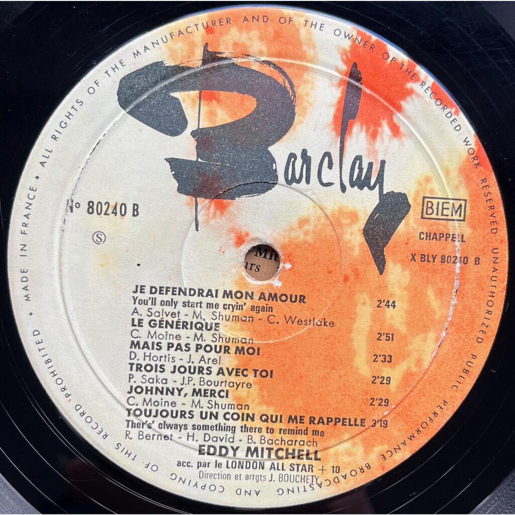  Eddy Mitchell  -  toute la ville en parle eddy est formidable 