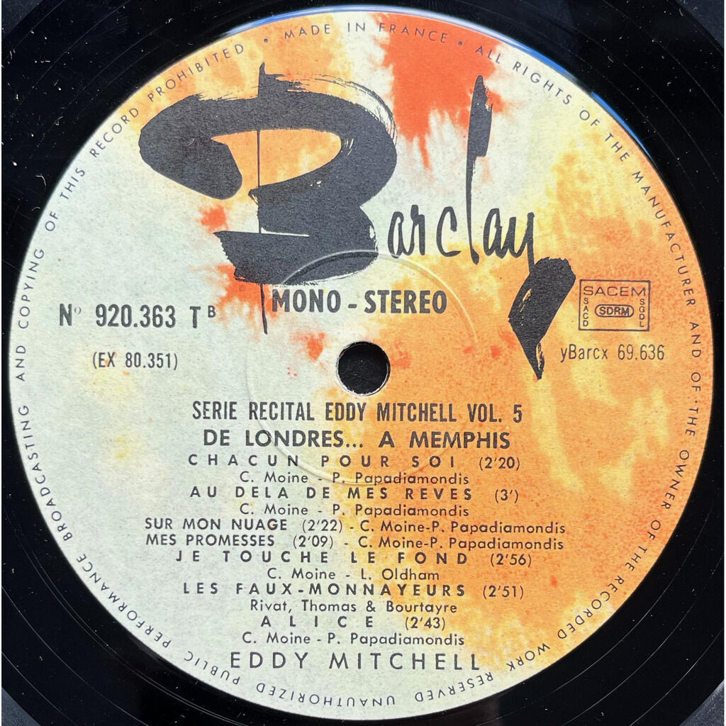  Eddy Mitchell  -  de londres à memphis 