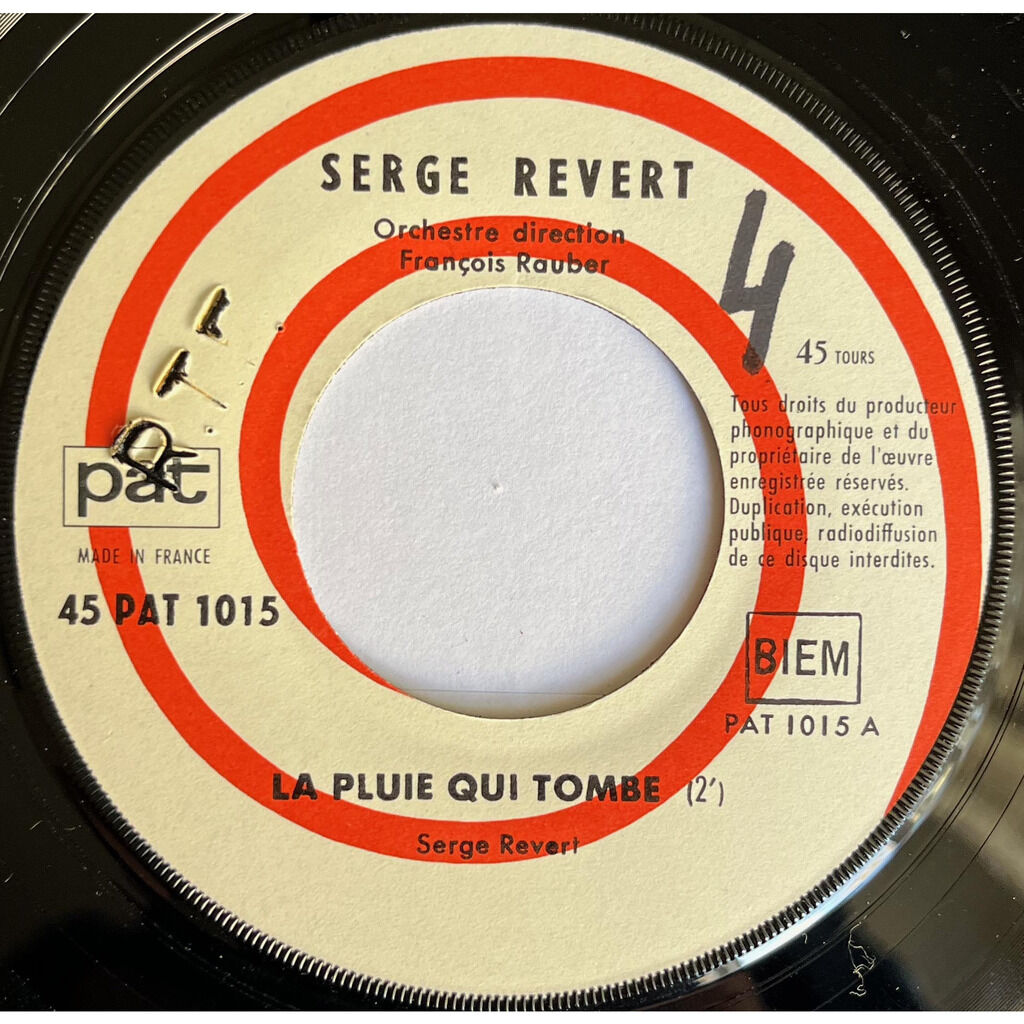  Serge Revert  -  sans toi / la pluie qui tombe 