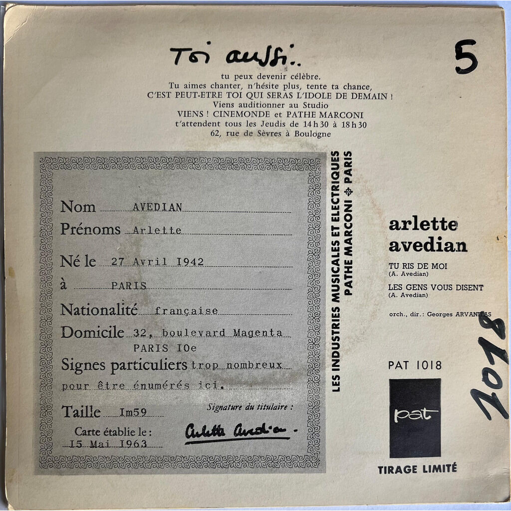  Arlette Avedian  -  tu ris de moi 