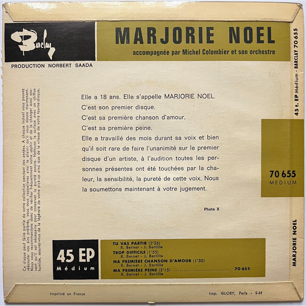  Marjorie Noël  -  tu vas partir 