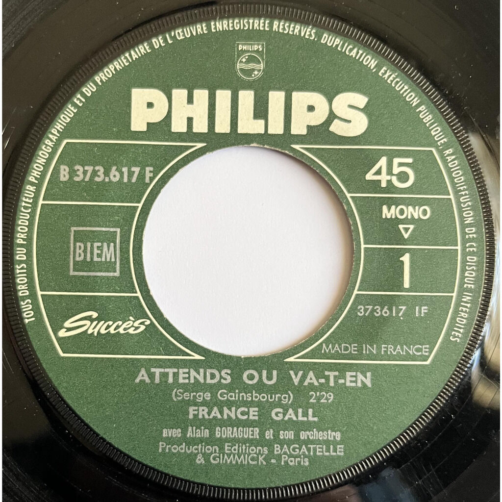  France Gall Avec Alain Goraguer Et Son Orchestre  -  attends ou va-t'en / mon bateau de nuit 