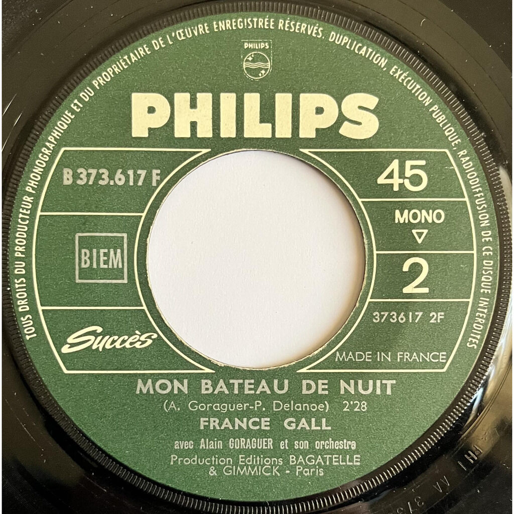  France Gall Avec Alain Goraguer Et Son Orchestre  -  attends ou va-t'en / mon bateau de nuit 