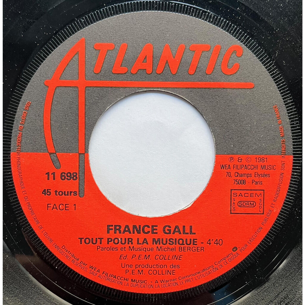  France Gall  -  résiste / tout pour la musique 