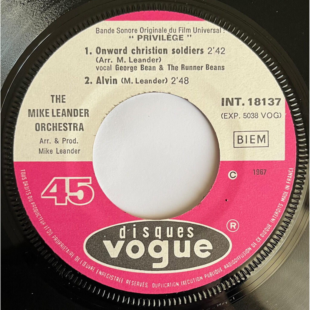  George Bean And The Runner Beans & Mike Leander And His Orchestra  -  privilege 