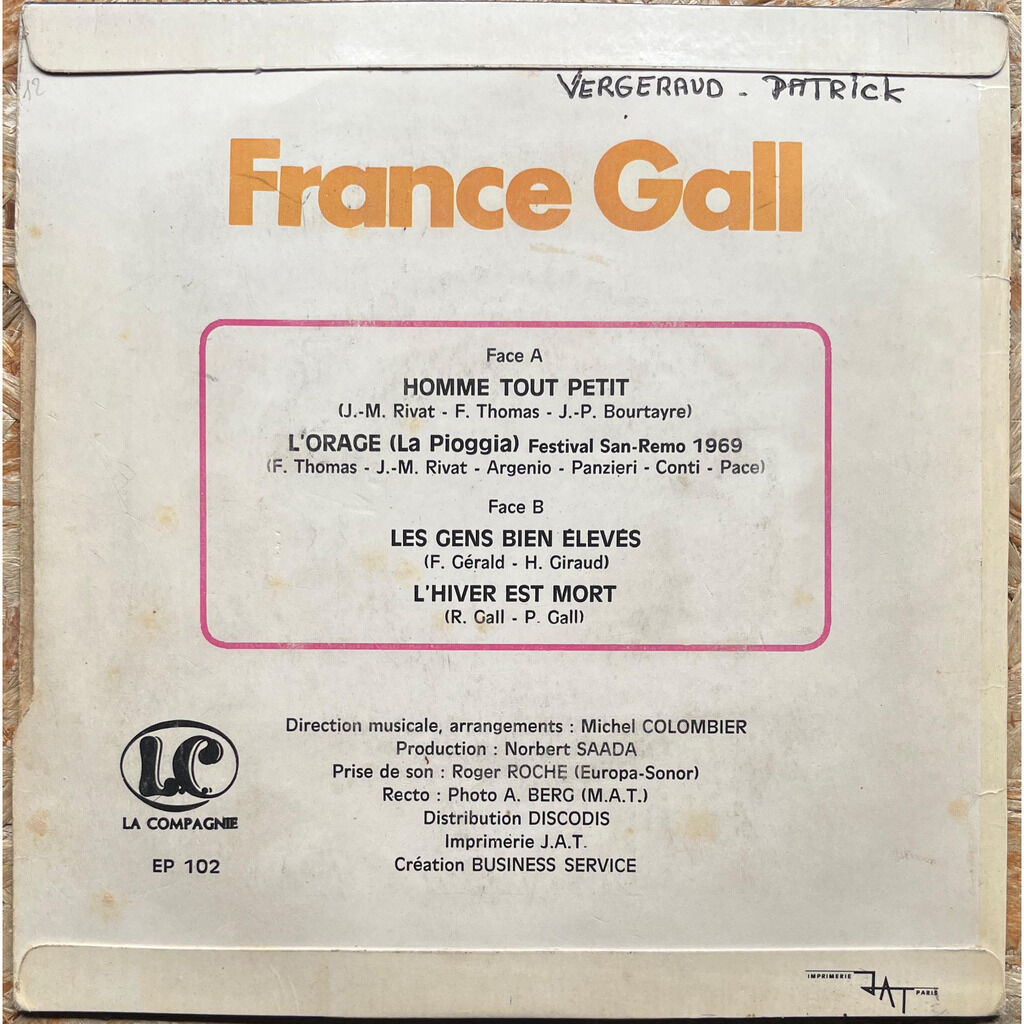  France Gall  -  homme tout petit 
