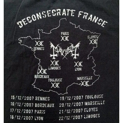  Mayhem  -  deconsecrate france official t-shirt tour 2007 (l size) 